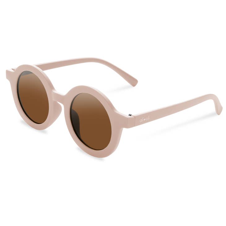 Round Sunglasses in Pink Cream