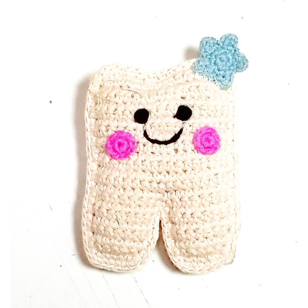 Pebble Tooth Fairy Tooth knitted