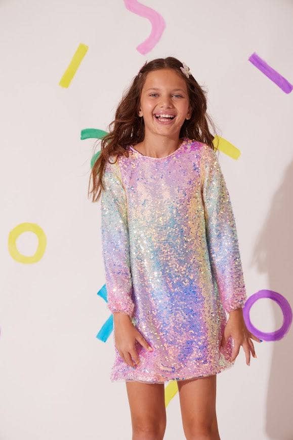 Lola & The Boys Sequin Ombre Party Dress another model