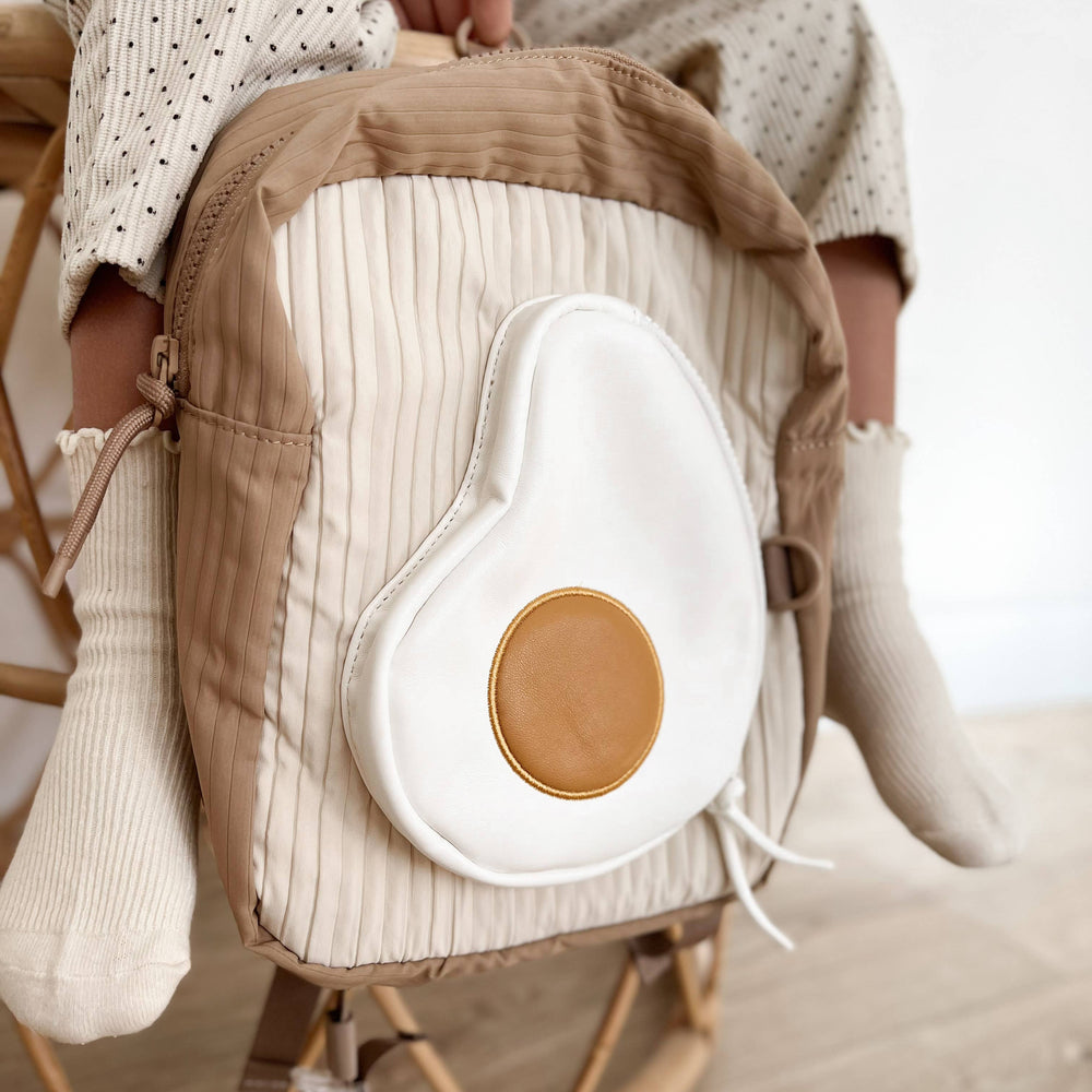 Little Lamb Kind Toast Toddler backpack closeup