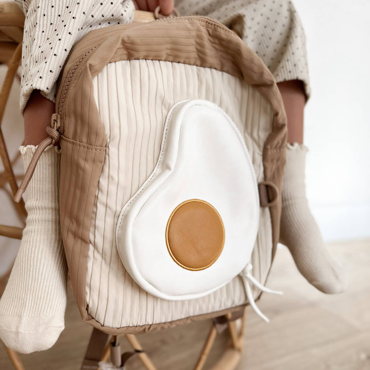 Little Lamb Kind Toast Toddler backpack closeup
