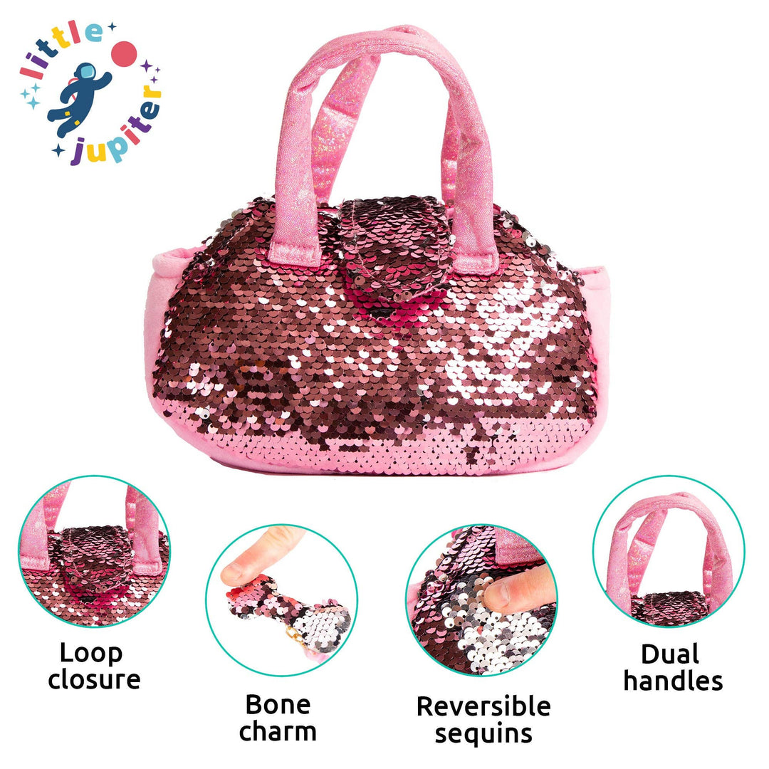 Little Jupiter Sequined Labradoodle Dog in Bag features