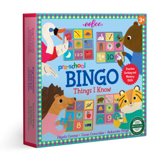 eeboo Preschool Things I Know Bingo Game