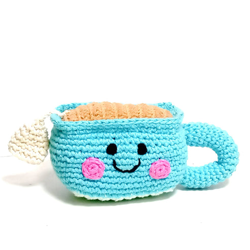 Pebble Child Chai Latte Knitted Rattle