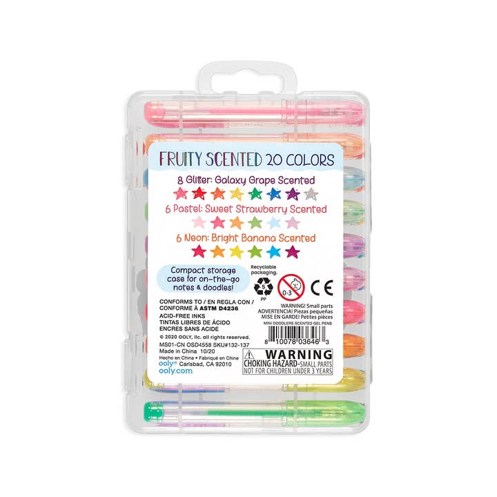 Ooly Mini Doodlers Fruity Scented Gel Pens back