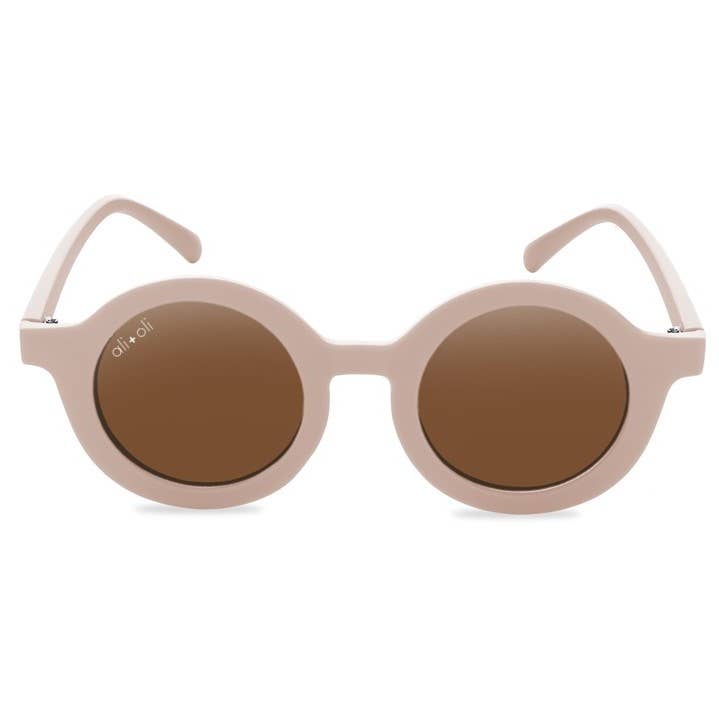 Round Sunglasses in Pink Cream