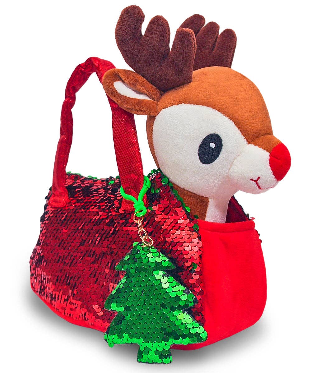 Little Jupiter Sequined Reindeer in Bag