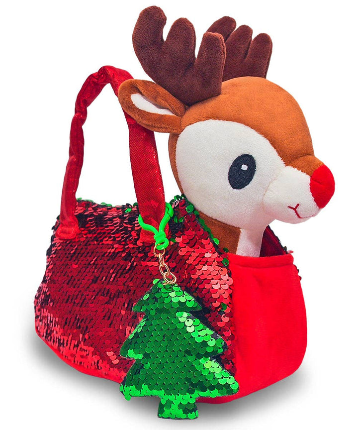 Little Jupiter Sequined Reindeer in Bag