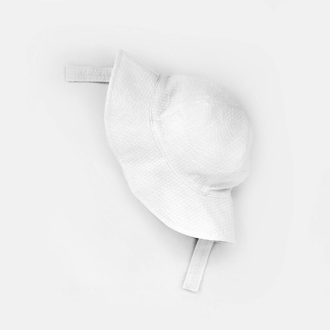 Huggalugs White Seersucker Sunhat
