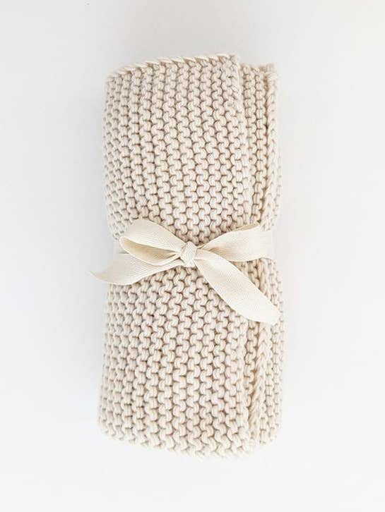 Huggalugs Garter Stitch Blanket ivory