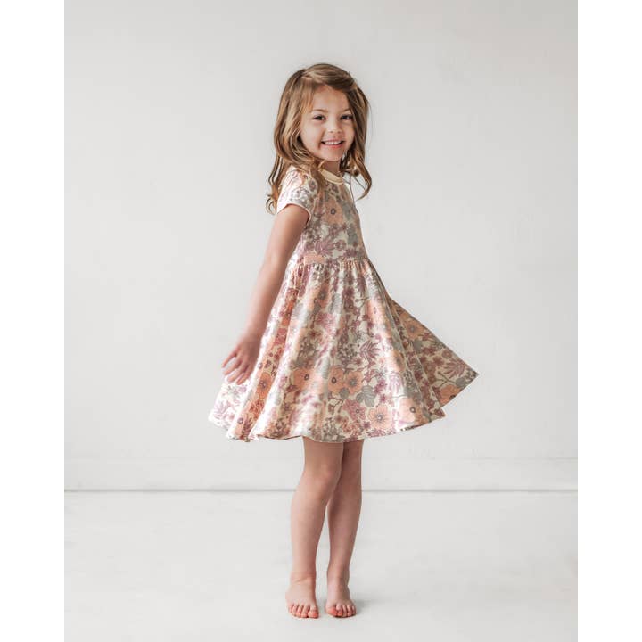 City Mouse Vintage Floral Twirl Dress model