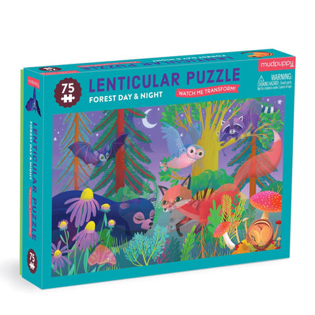 Mudpuppy Forest Day & Night 75 Piece Lenticular Puzzle