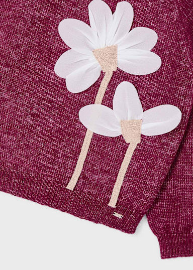 Mayoral Red Lilies Sweater detail