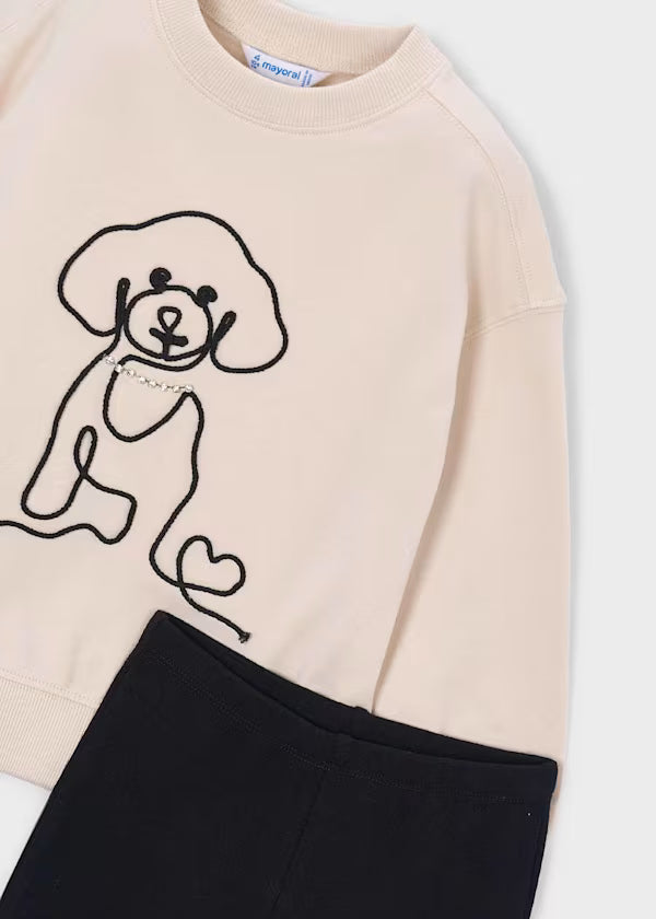Mayoral Diamonds Puppy Pants Set detail