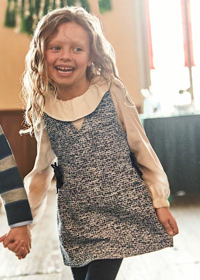 Mayoral Side Bows Pinafore Sparkly Dress model