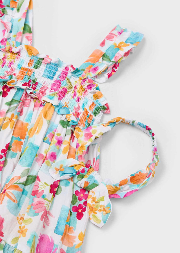 Mayoral Watercolor Floral Dress & Headband Set detail