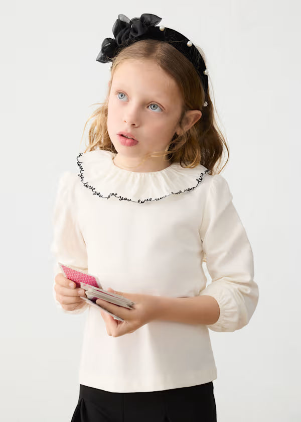 Mayoral I Love You Collared Blouse model