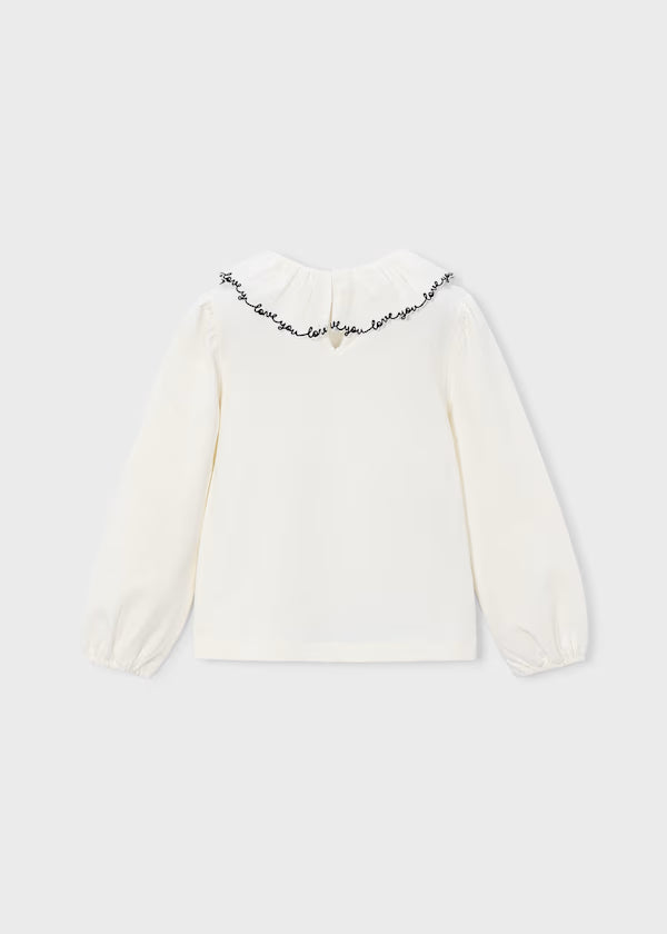 Mayoral I Love You Collared Blouse back
