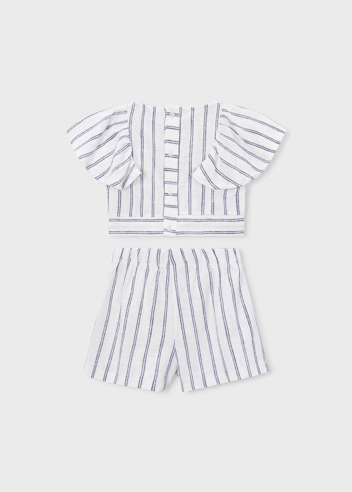 Mayoral Pinstripe Skort Set back