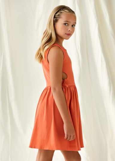 Pumpkin Ribbed Dress