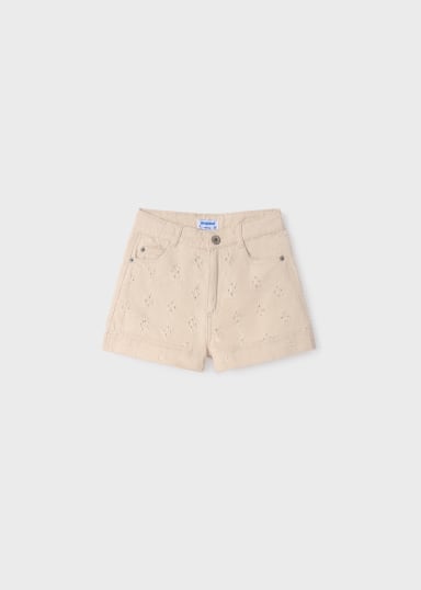 Eyelet Twill Shorts