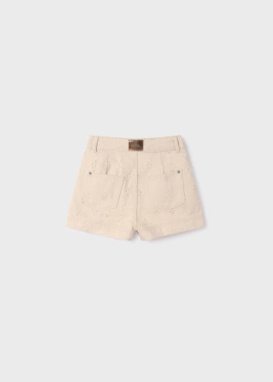 Eyelet Twill Shorts