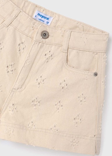 Eyelet Twill Shorts