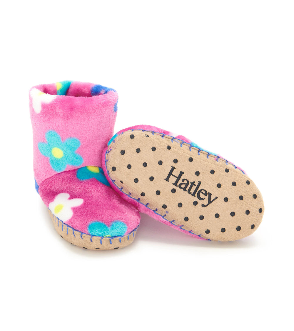 Hatley Daisy Fuzzy Slippers SIDE