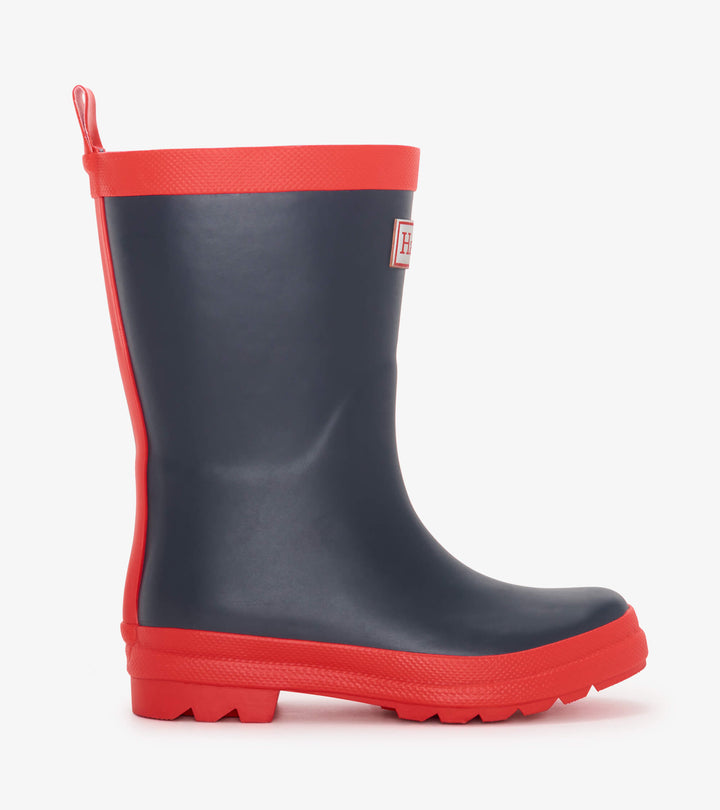 Hatley Navy Matte Rain Boots side