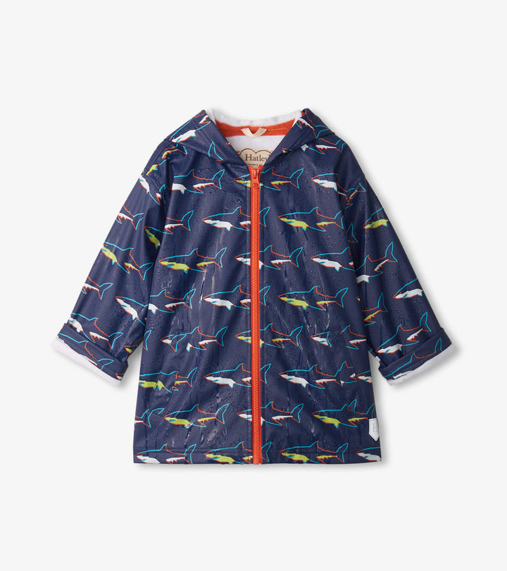 Hatley Color Changing Sharks Rainjacket