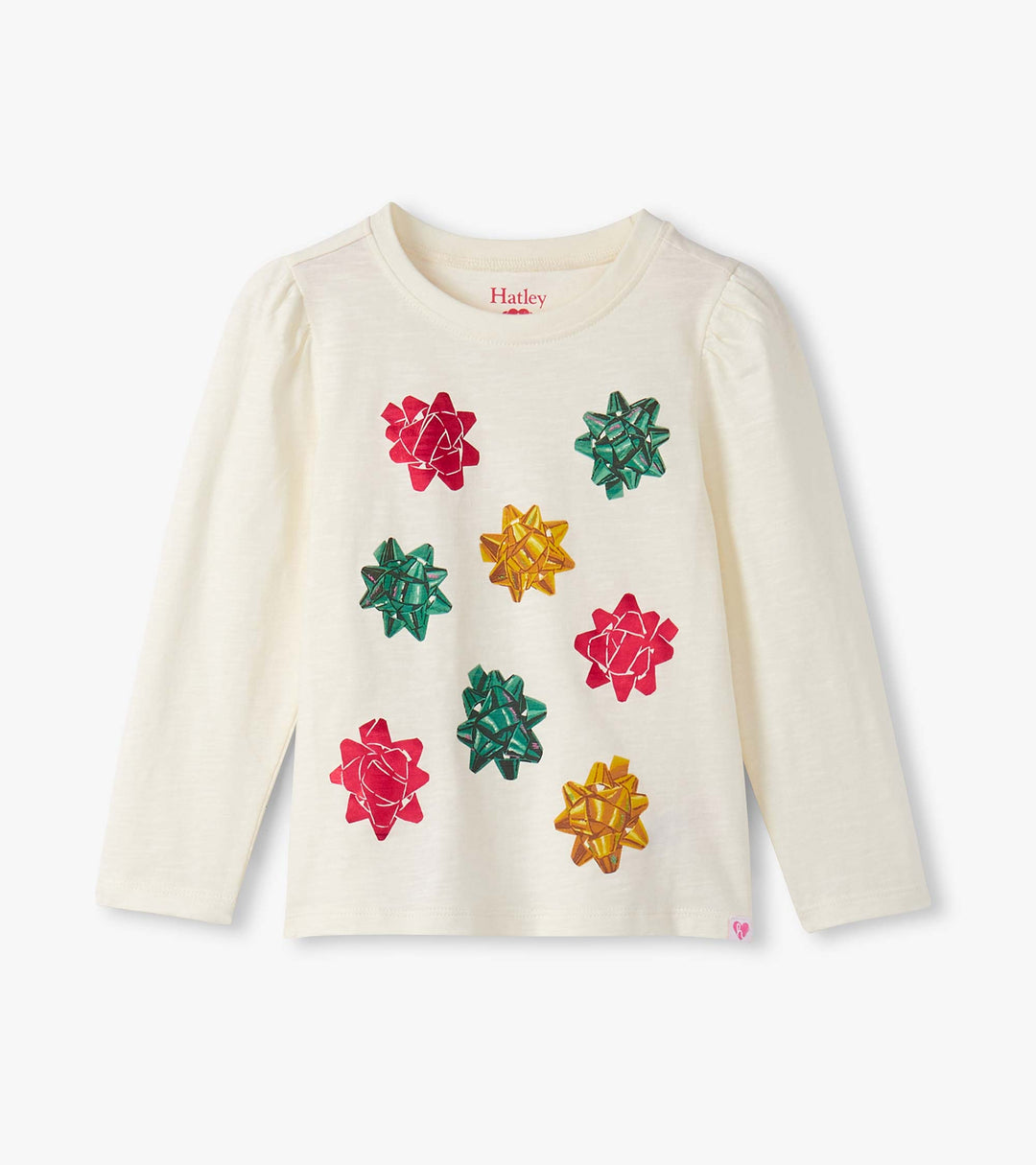 Hatley Festive Bows Puff Sleeve Tee
