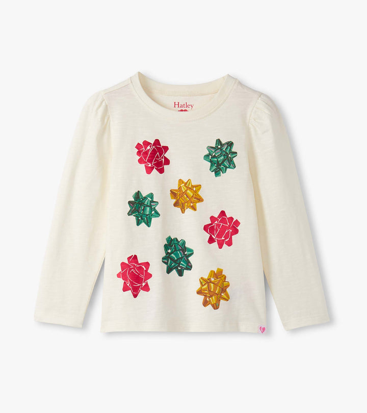 Hatley Festive Bows Puff Sleeve Tee