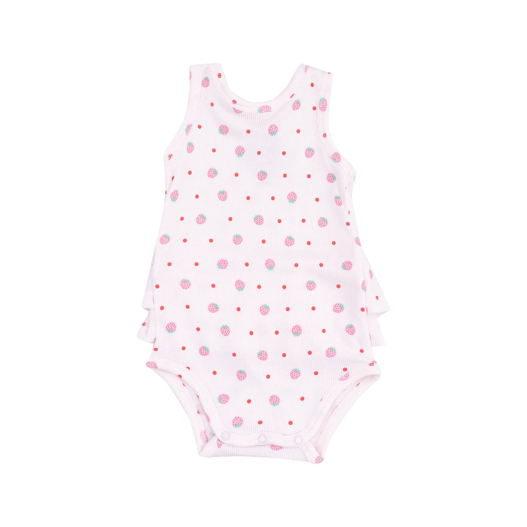 Angel Dear Strawberry Polka Dots Ruffle Bodysuit