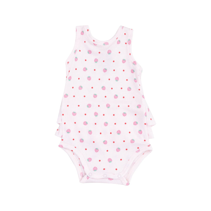 Angel Dear Strawberry Polka Dots Ruffle Bodysuit