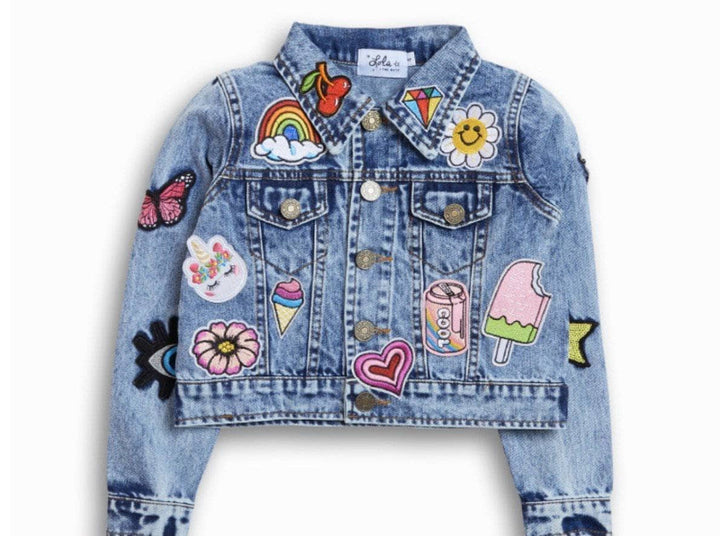 Lola + The Boys All About The Patch Crop Denim Jacket