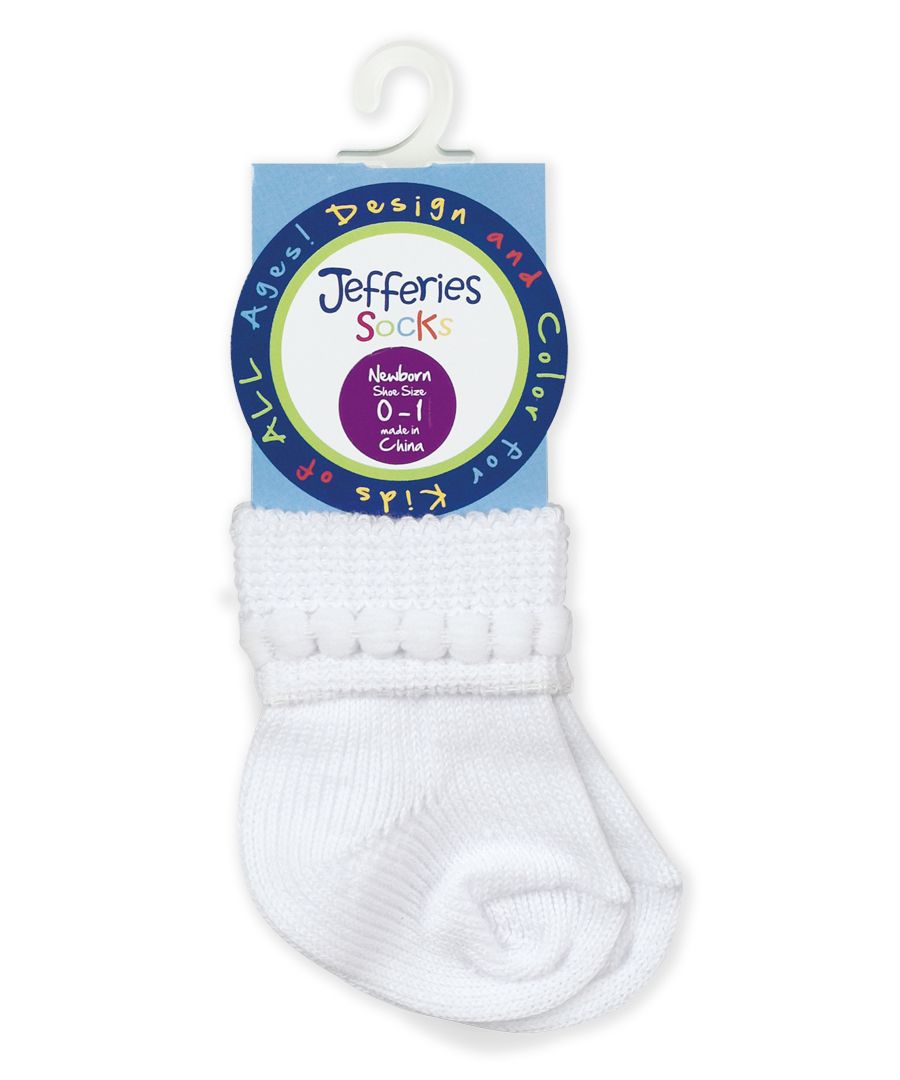 Jefferies Socks White Bubble bootie socks packaged