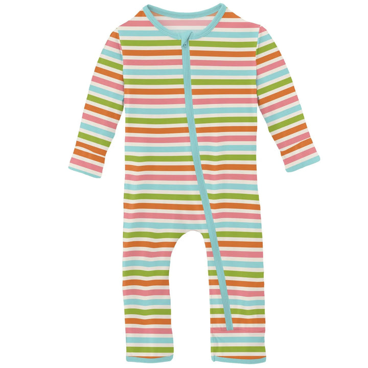 KIckee Pants Beach Day Stripe Coverall