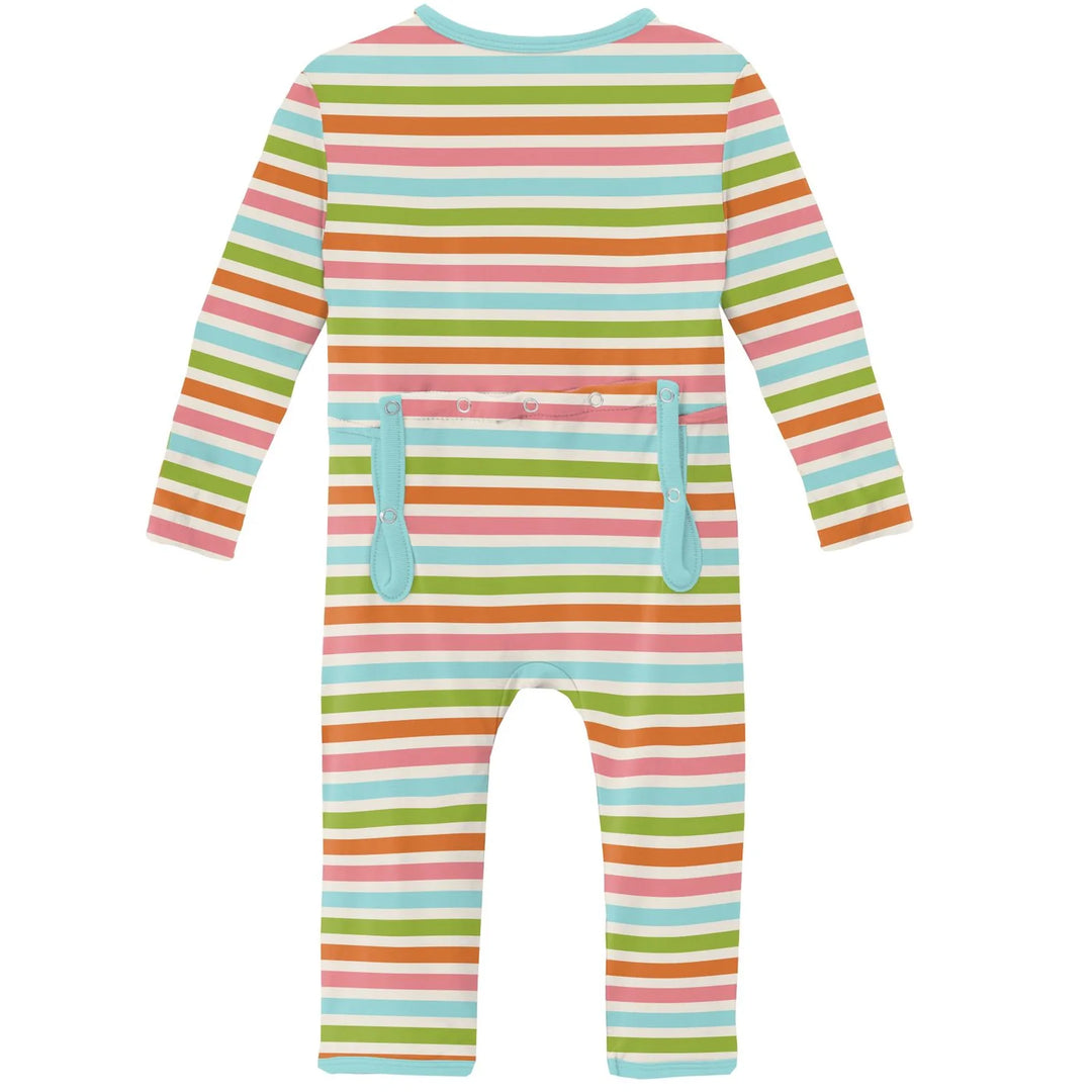 KIckee Pants Beach Day Stripe Coverall back
