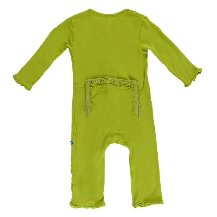 Solid Muffin Ruffle Coverall in Meadow