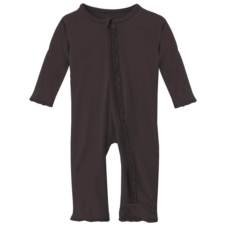 Solid Muffin Ruffle Coverall in Midnight