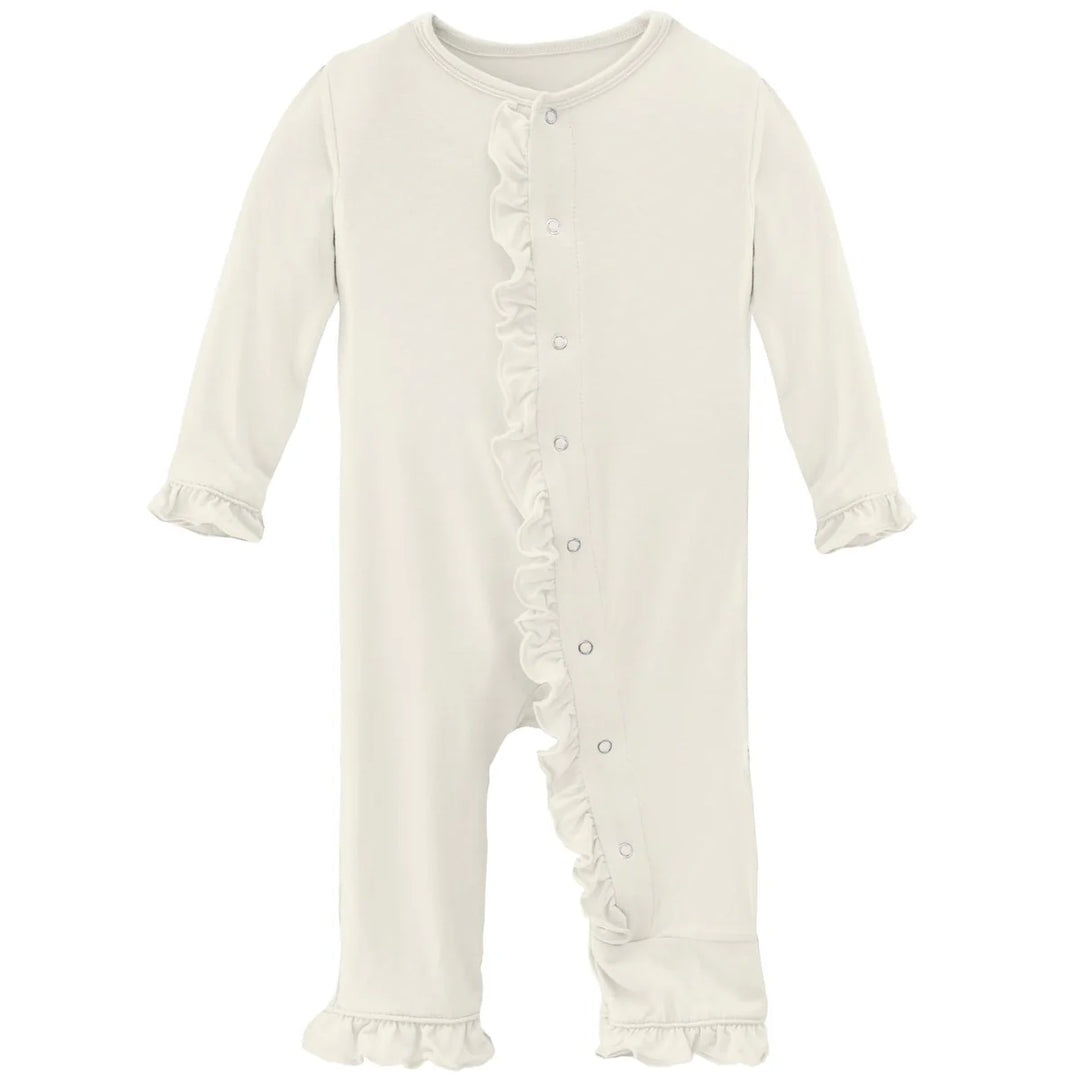 Kickee Pants Natural Ruffle Coveralls