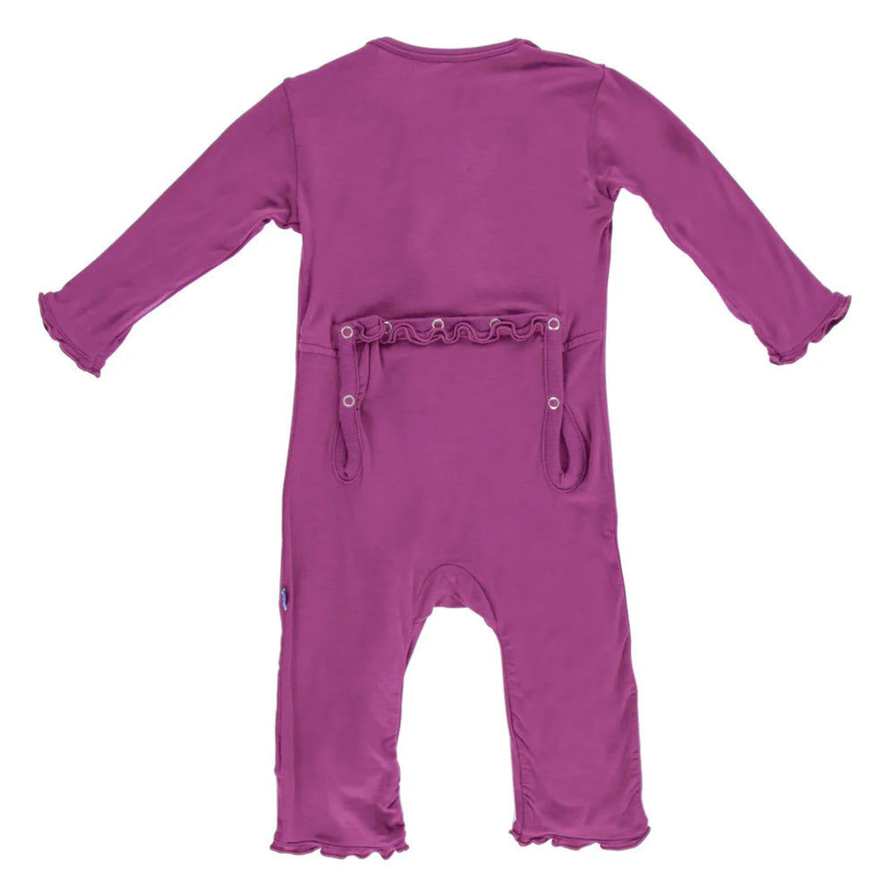 Kickee Pants Orchid Solid Ruffle Kid Ruffle Coveralls back