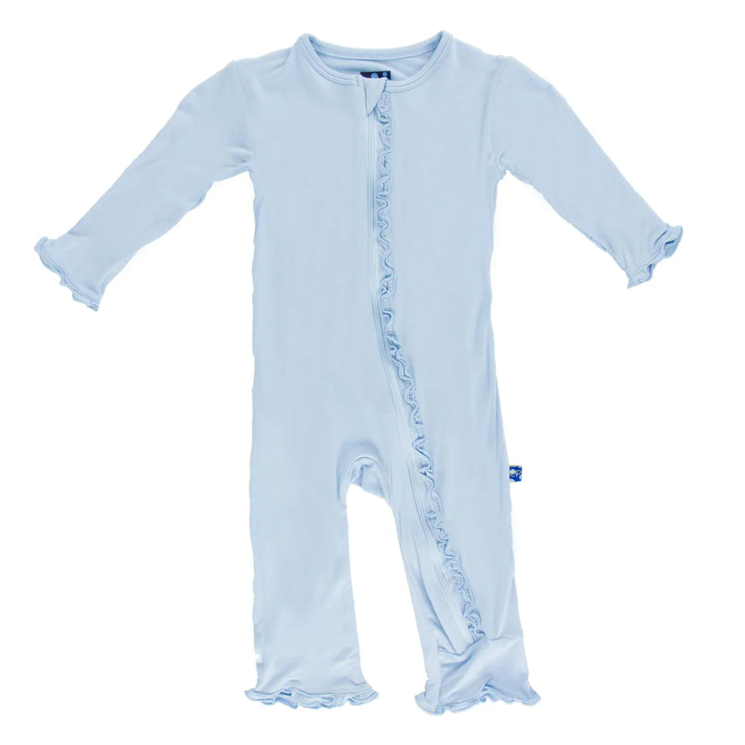 Kickee Pants Ruffle Coveralls in Pond