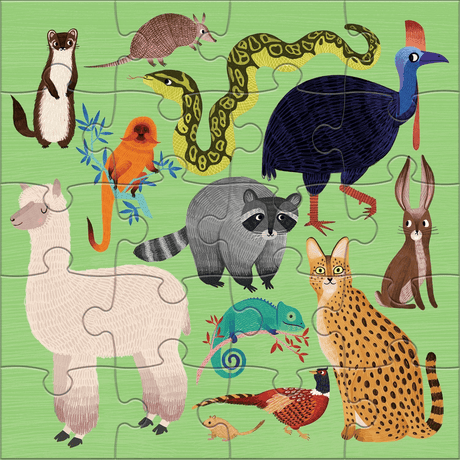 Mudpuppy Cats & Dogs Magnetic Puzzle green