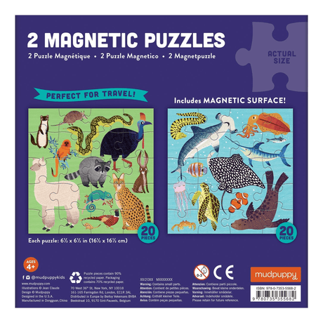 Mudpuppy Cats & Dogs Magnetic Puzzle back