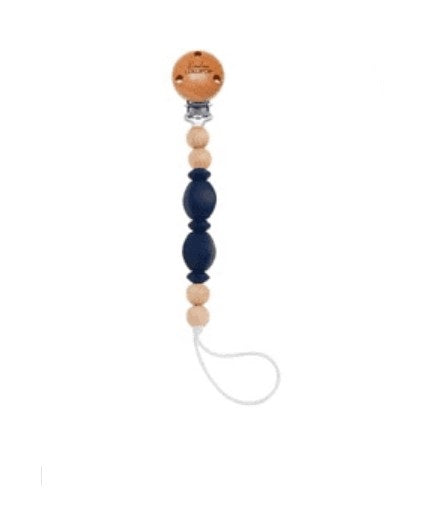 Loulou Lollipop Soleil Navy Pacifier Clip