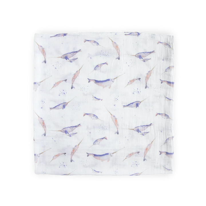 Little Unicorn Narwal Swaddle open