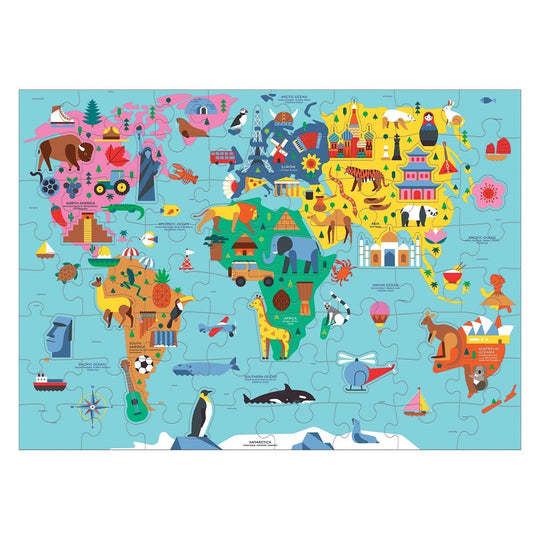 Mudpuppy Map of the World Geography Puzzle flat