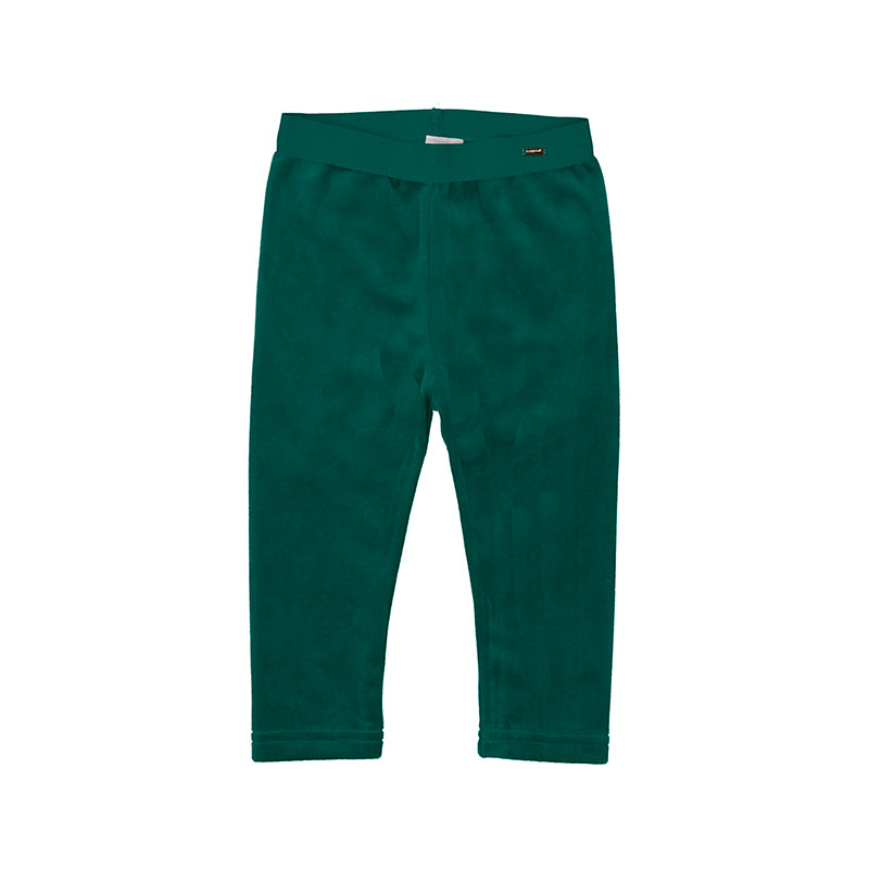 Mayoral Baby Velour Leggings in Bottle Green