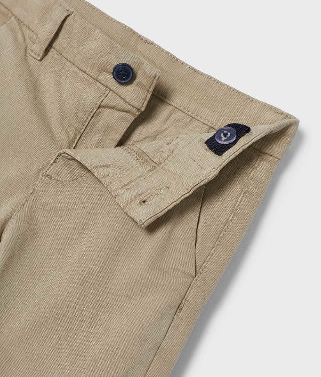 Mayoral Dark Cream Twill Pants closeup